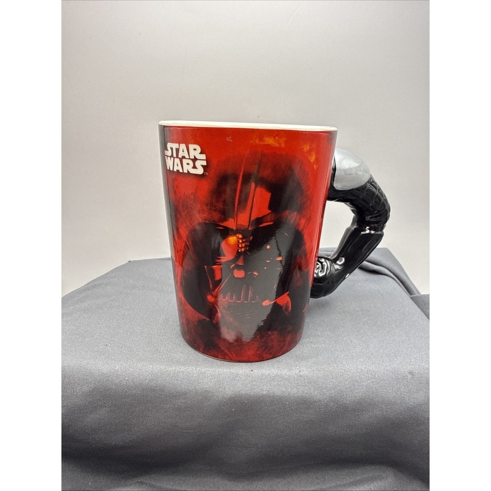 Star Wars Darth Vader Coffee Cup Mug Red Image with Arm Handle